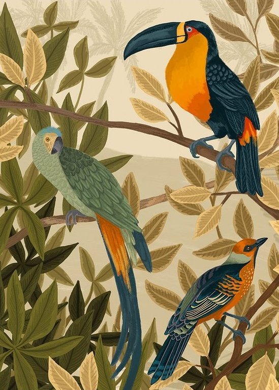 Postkarte - "Birds in the Jungle"