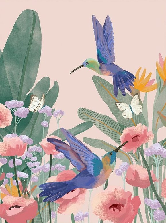 Postkarte - "Summer Birdys"